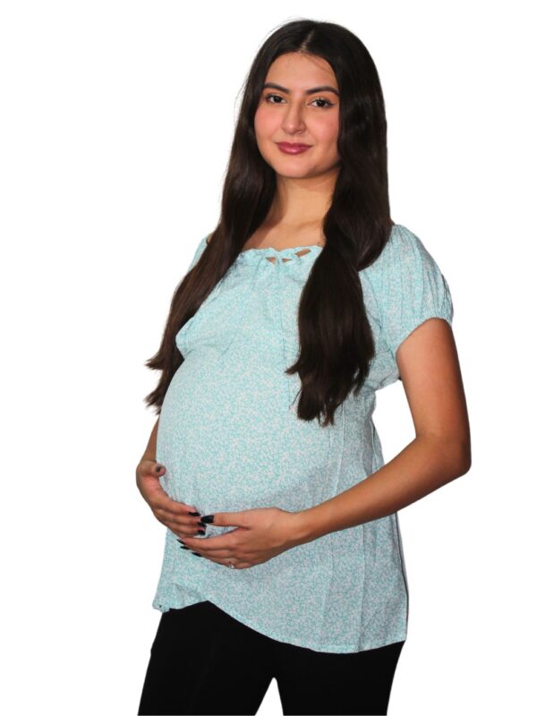 Blusa de maternidad escote redondo manga corta