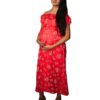 2 Vestido largo manga corta escote hombros