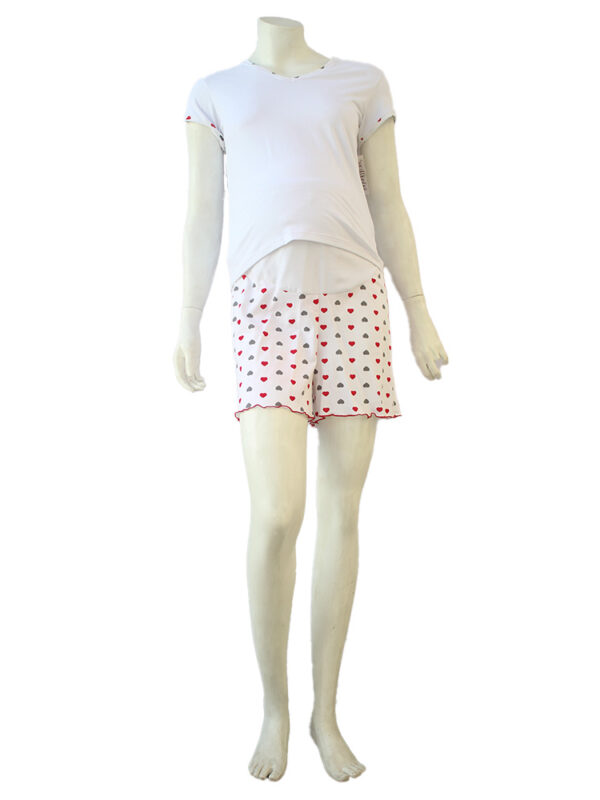 Pijama corazones algodón 2 pzs
