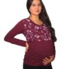 6 Blusa de lactancia manga larga top flores