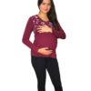 8 Blusa de lactancia manga larga top flores
