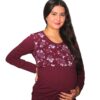 9 Blusa de lactancia manga larga top flores